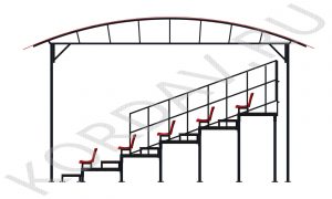 Трибуна с навесом Сборно-разборная на 50 мест МАФ 9.382 (1)